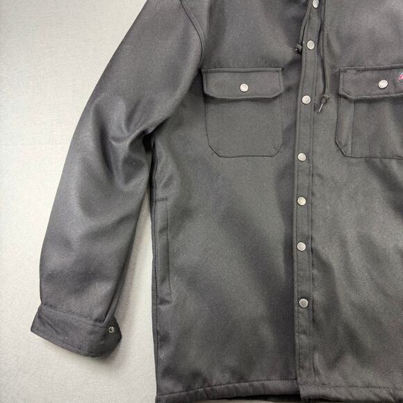 Dickies Black Quilted Insulated Flannel Shirt Jacket with Hood Size L/G (42-44) - Picture 3 of 13